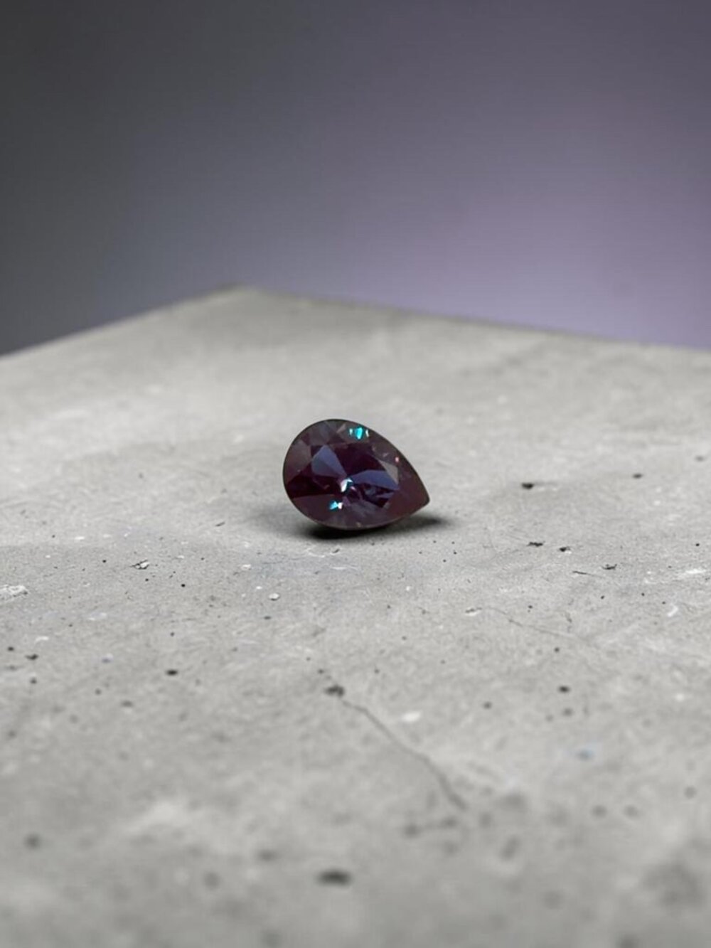 2.24 ct Pear-Shaped Lab Created Alexandrite Gemstone